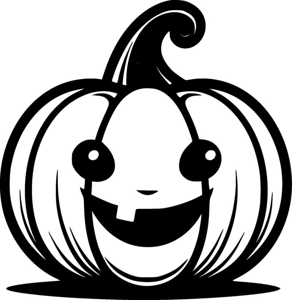 calabaza - negro y blanco aislado icono - vector ilustración