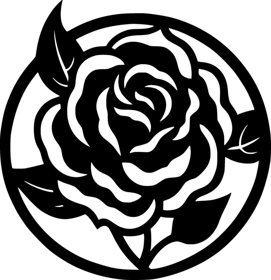 Rose, Minimalist and Simple Silhouette - Vector illustration