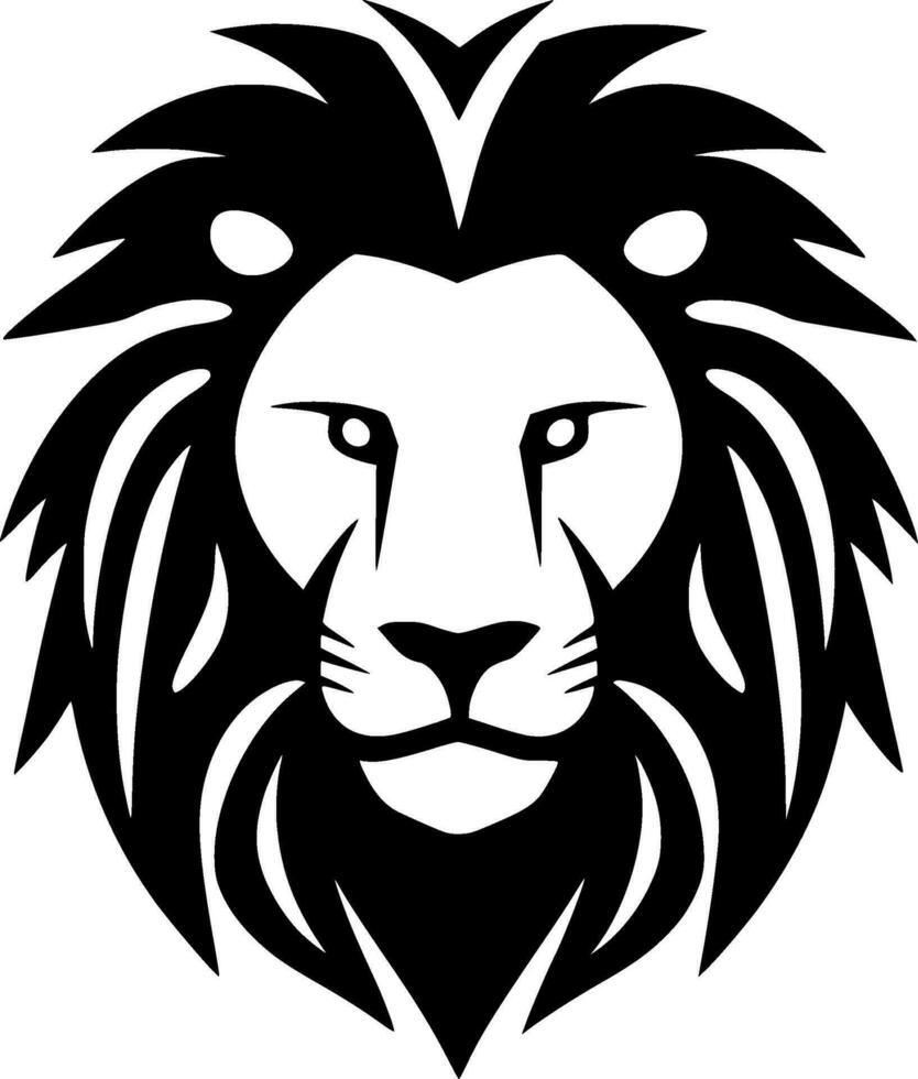 Lion, Black and White Vector illustration