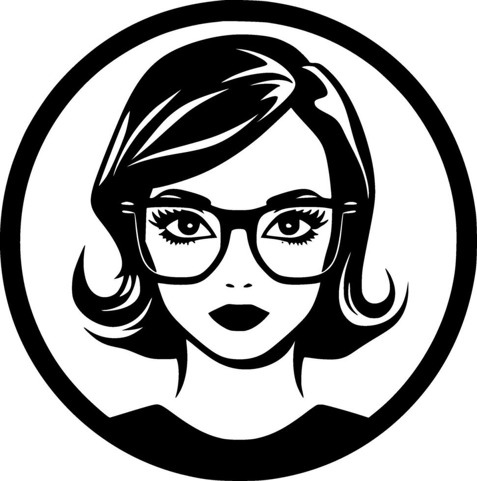 Teacher, Black and White Vector illustration