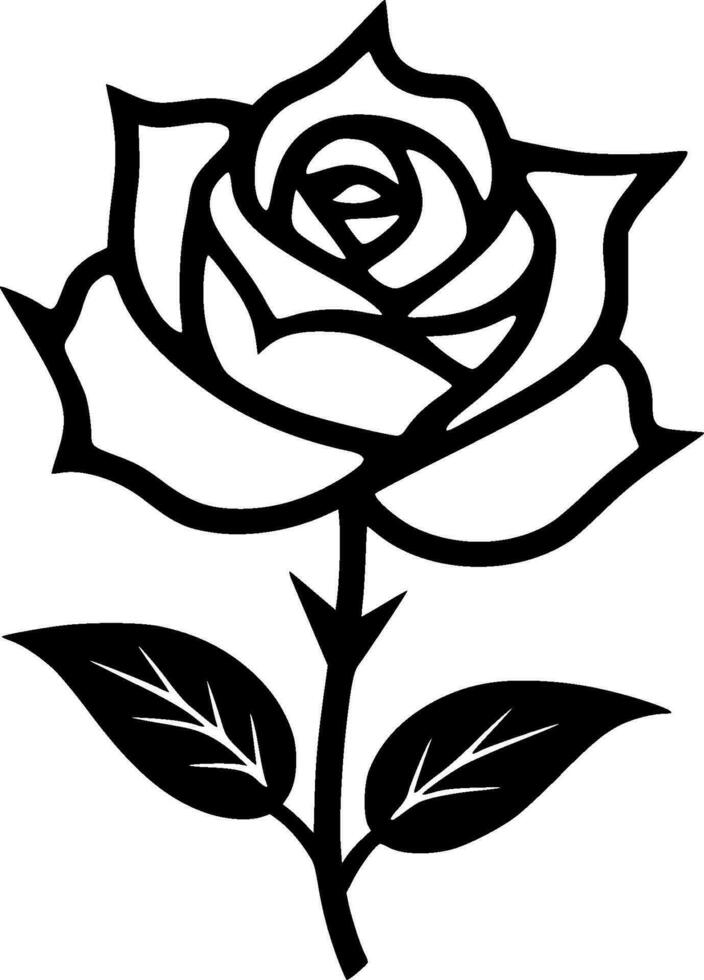 Rose, Black and White Vector illustration