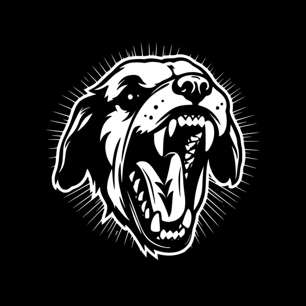 perro - negro y blanco aislado icono - vector ilustración