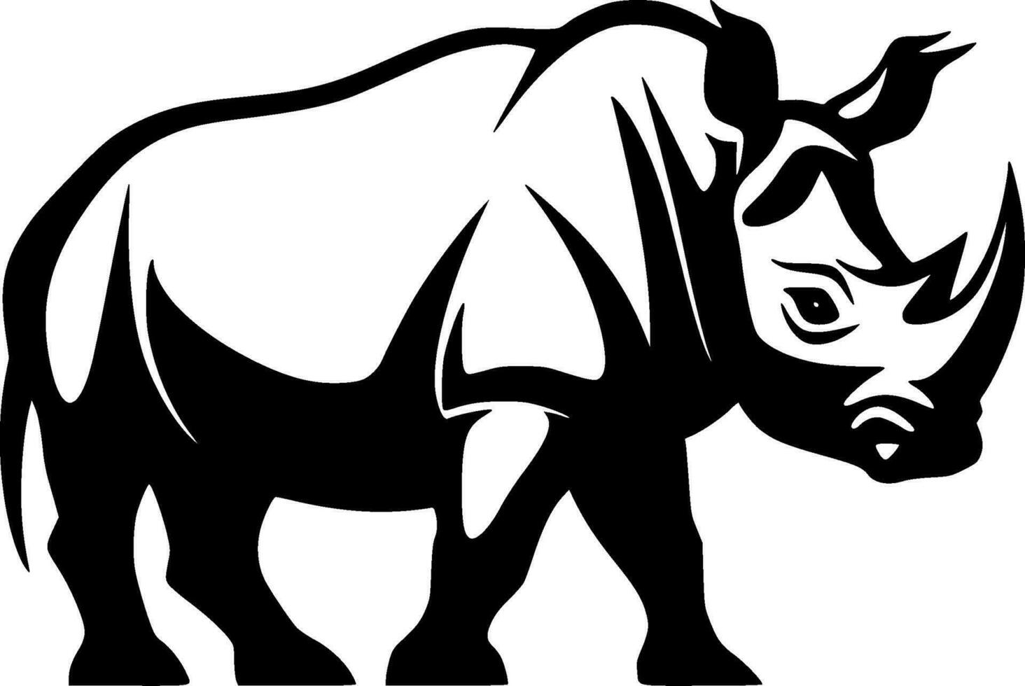 rinoceronte, minimalista y sencillo silueta - vector ilustración