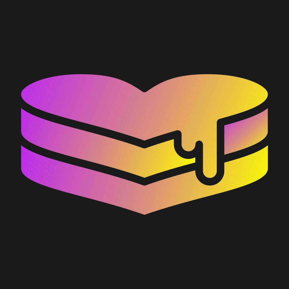 Heart-shaped cake Vector Icon