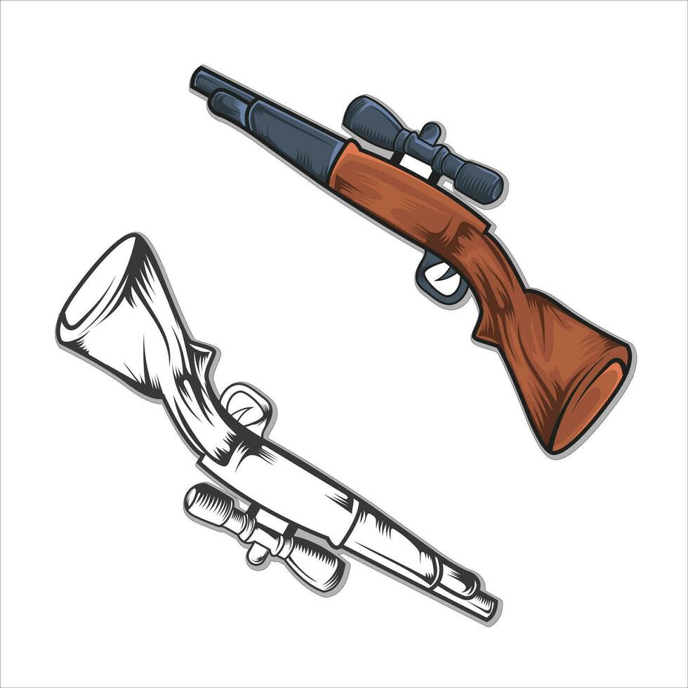 Hunting gun vector design.