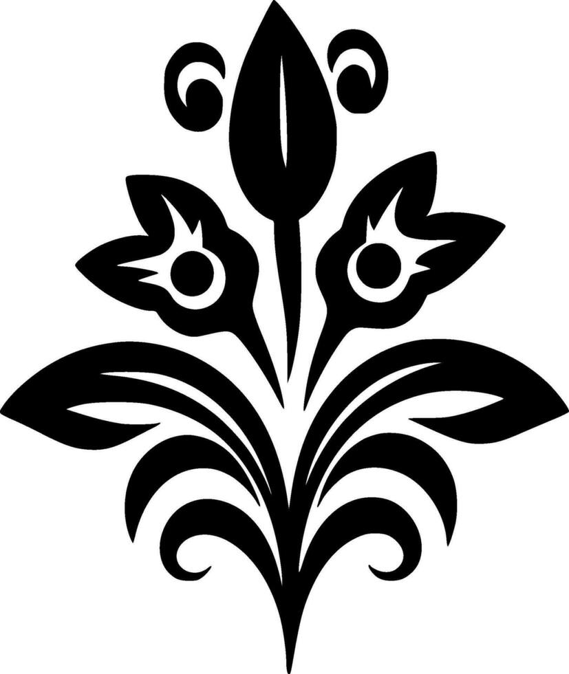 Flower, Black and White Vector illustration