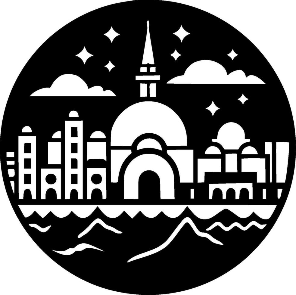 Travel - Black and White Isolated Icon - Vector illustration