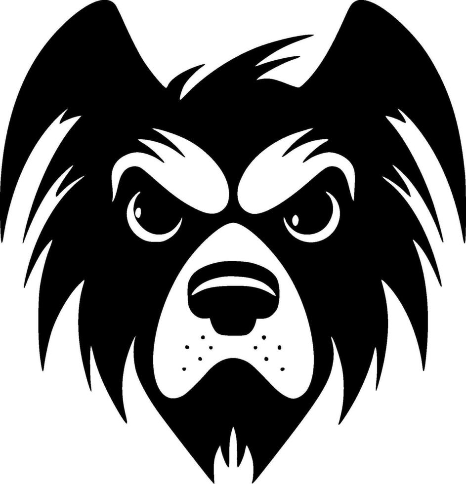 perro - negro y blanco aislado icono - vector ilustración