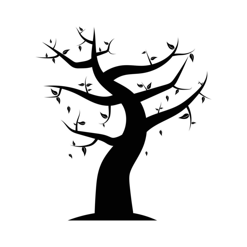 Abstract Vector Black Tree Icon Design Template