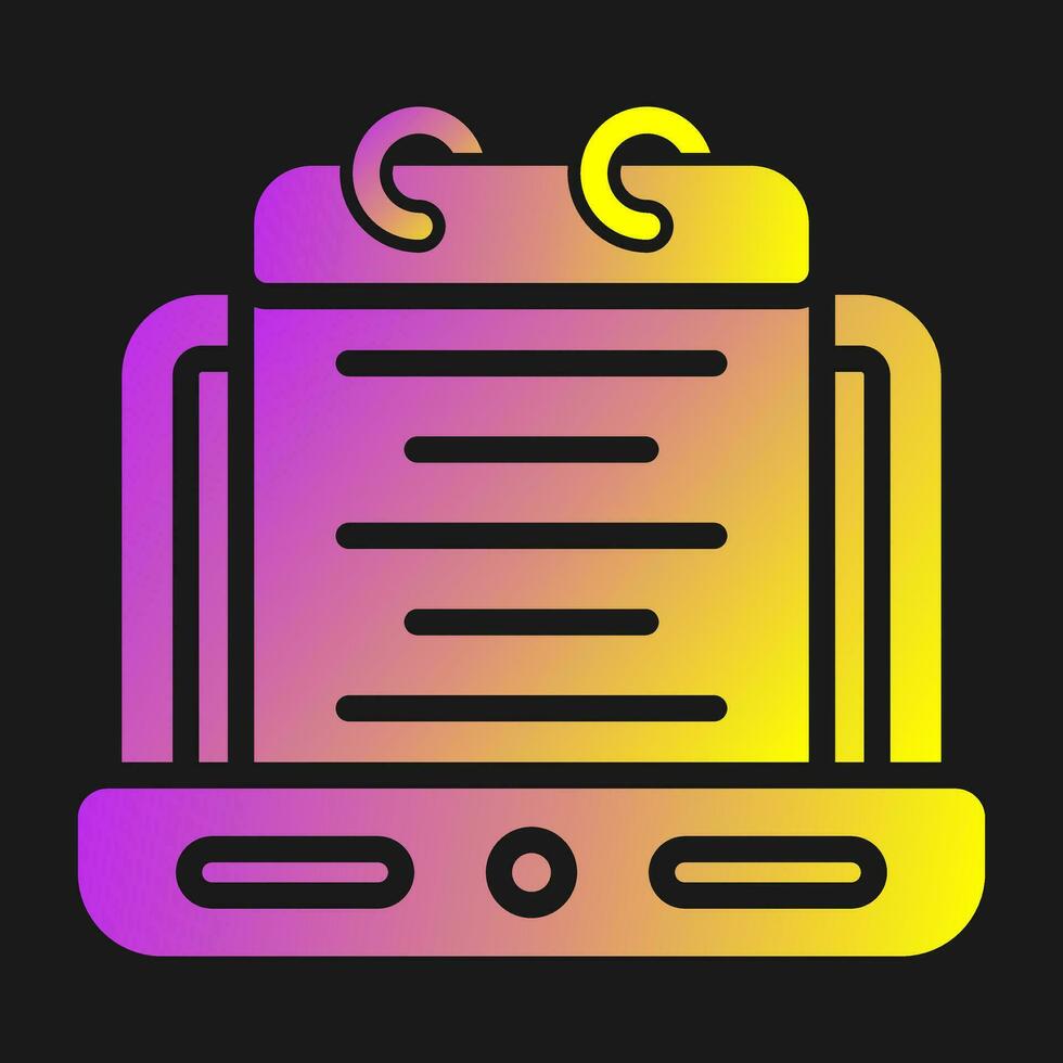 Laptop with notepad Vector Icon