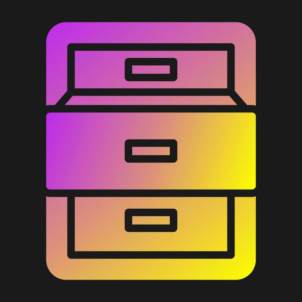 Filing cabinet with open door Vector Icon