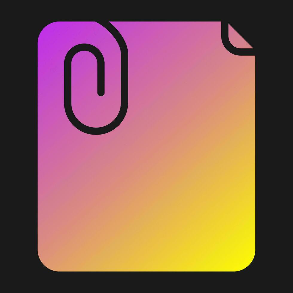 Paperclip with paper Vector Icon