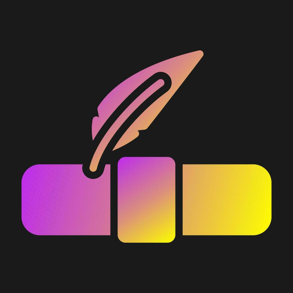 Quill pen with scroll Vector Icon