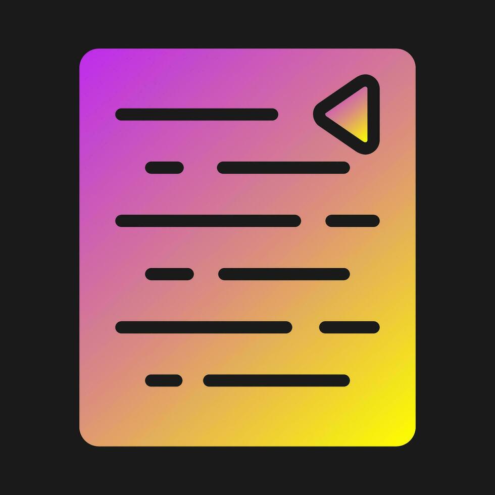 Document Outdent Vector Icon
