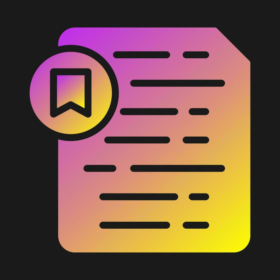 Document Insert Bookmark Vector Icon