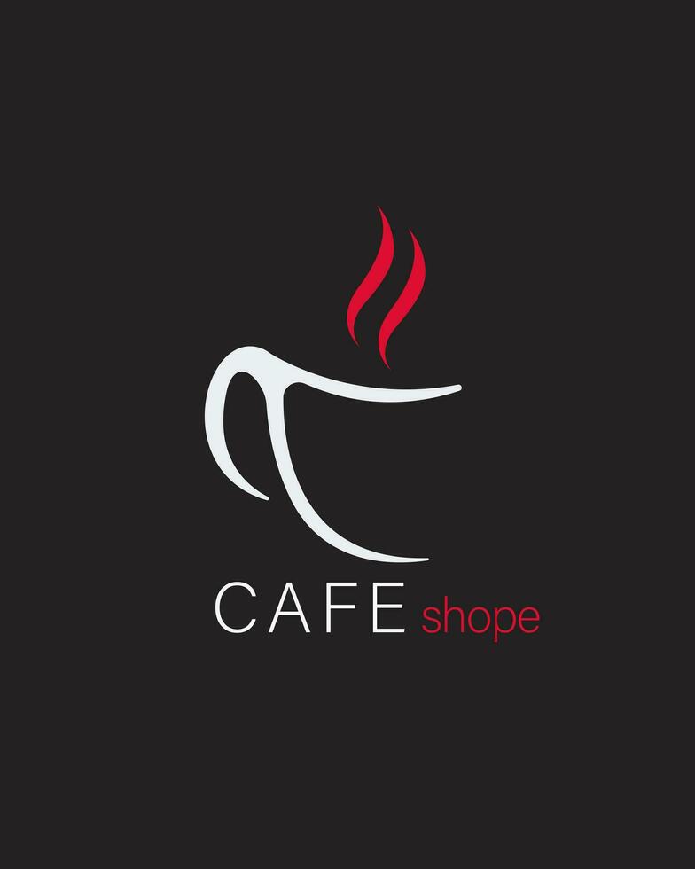 café logo modelo con sencillo estilizado taza vector