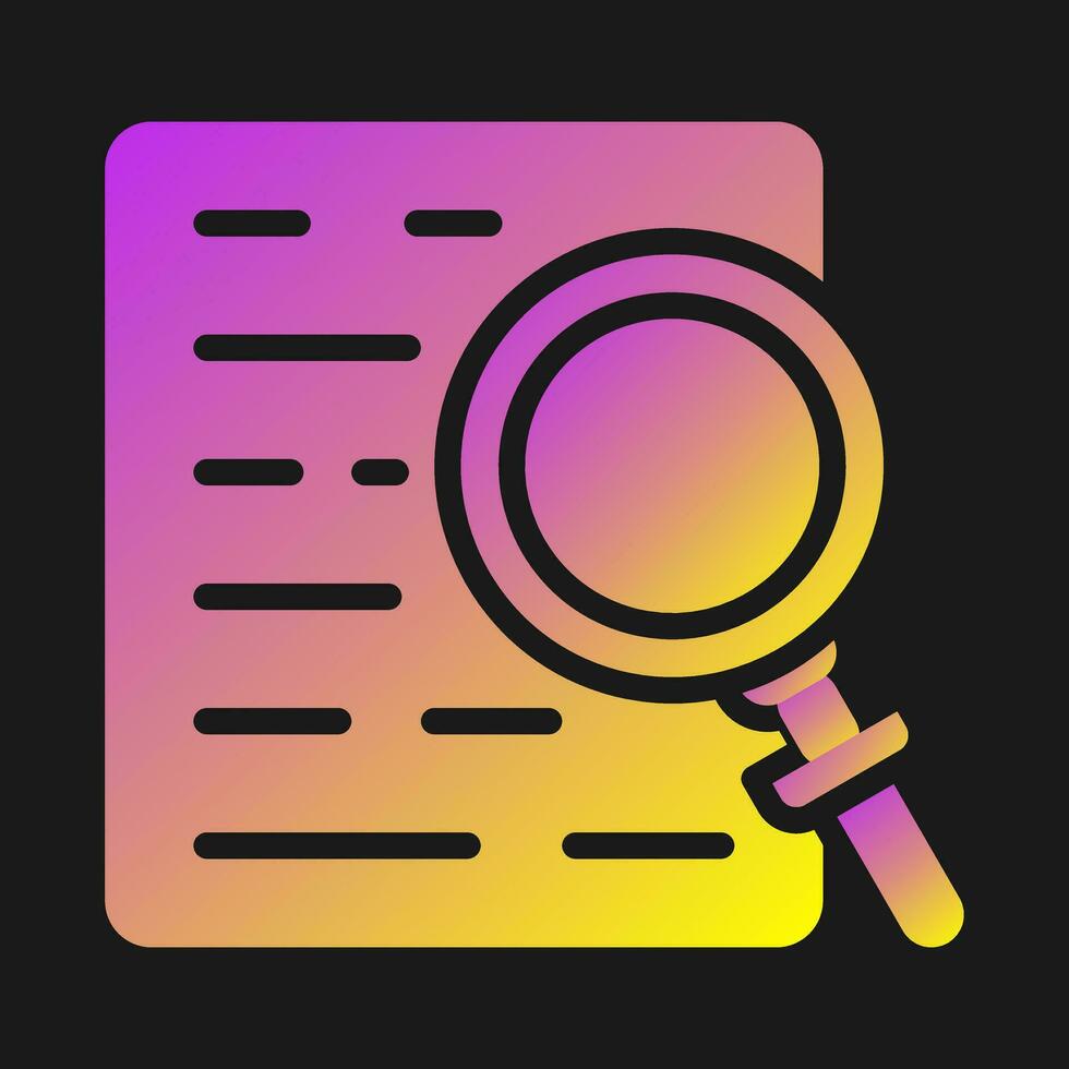 Document with magnifying glass Vector Icon