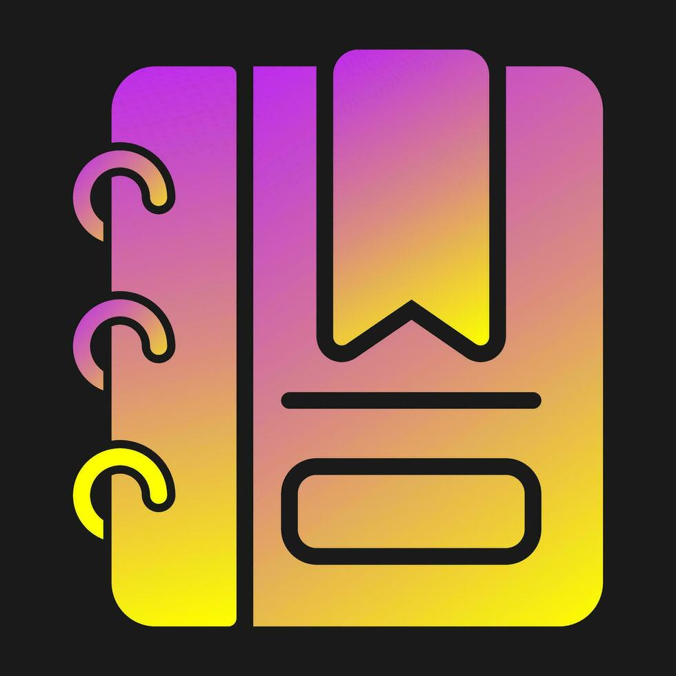 Writing pad with bookmark Vector Icon