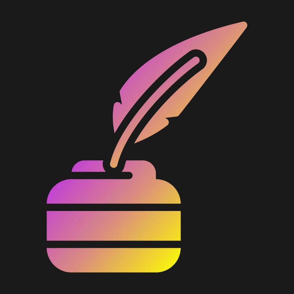 Quill pen with inkwell Vector Icon