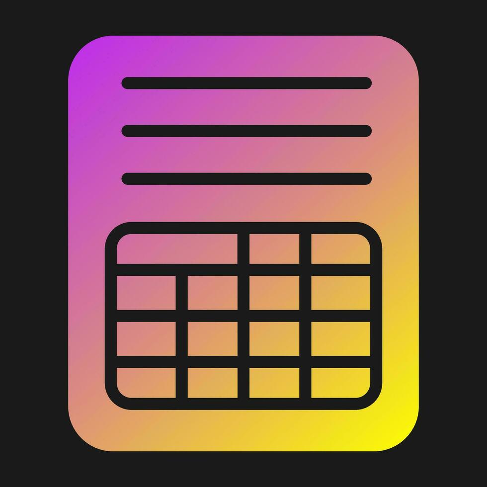 Spreadsheet Vector Icon
