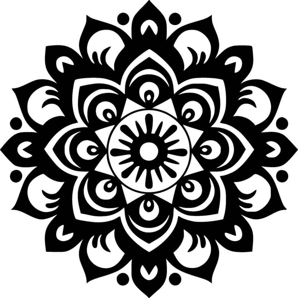 Mandala, Minimalist and Simple Silhouette - Vector illustration