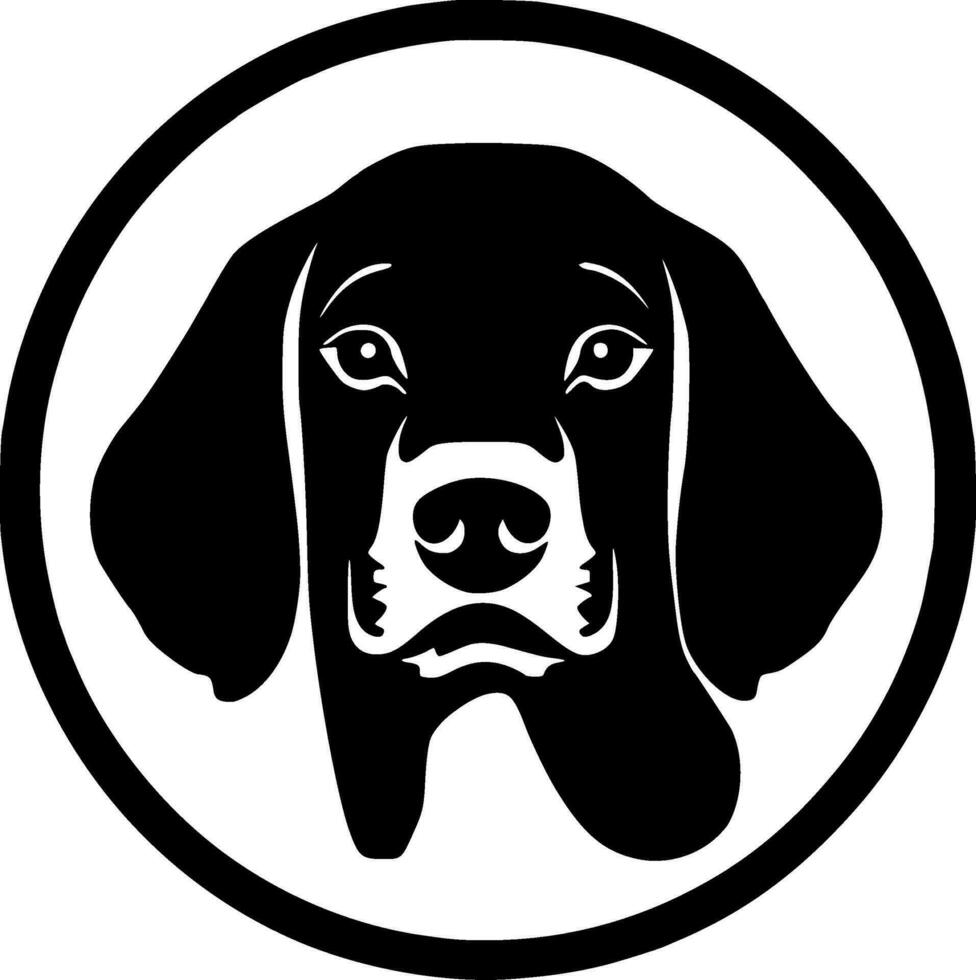 perro - negro y blanco aislado icono - vector ilustración