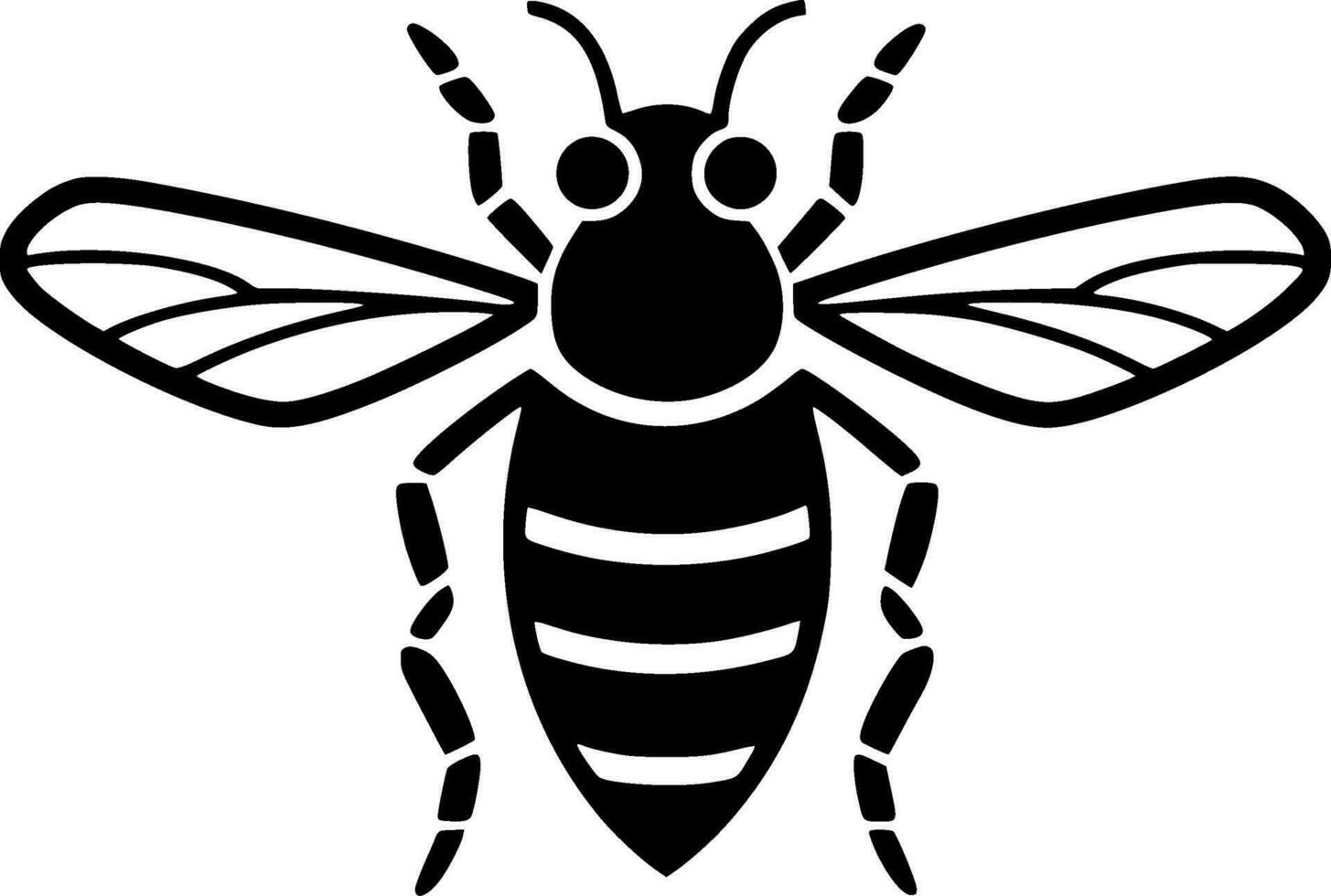 Bee, Minimalist and Simple Silhouette - Vector illustration