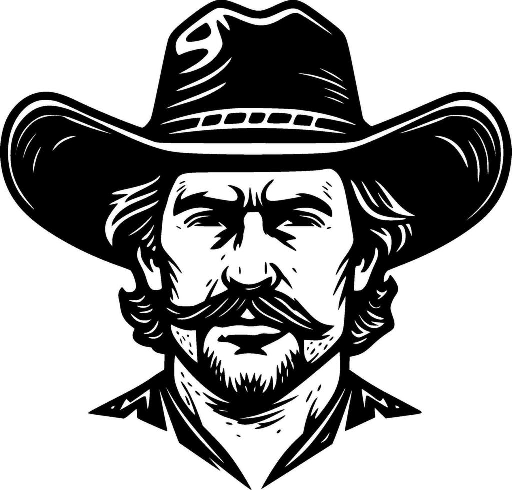 Western, Black and White Vector illustration