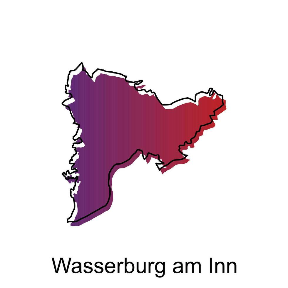 Map of Wasserburg am Inn illustration design. German Country World Map International vector template