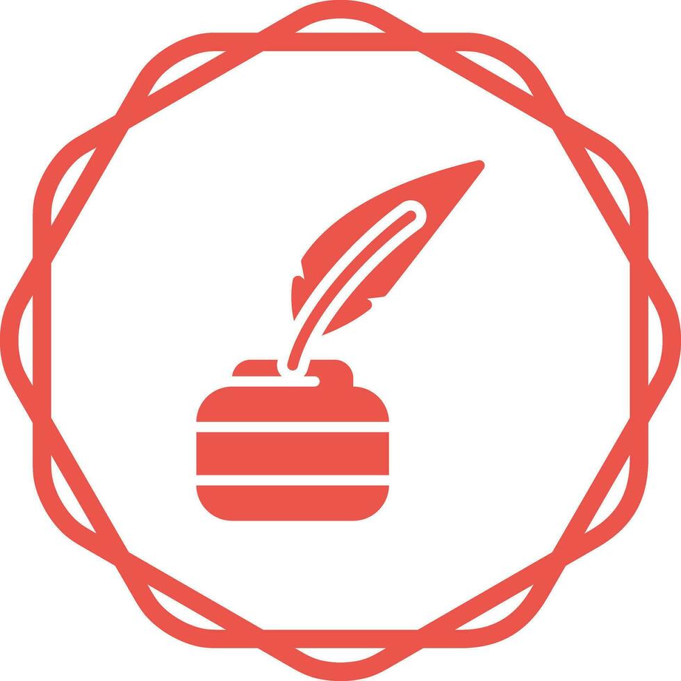 Quill pen with inkwell Vector Icon