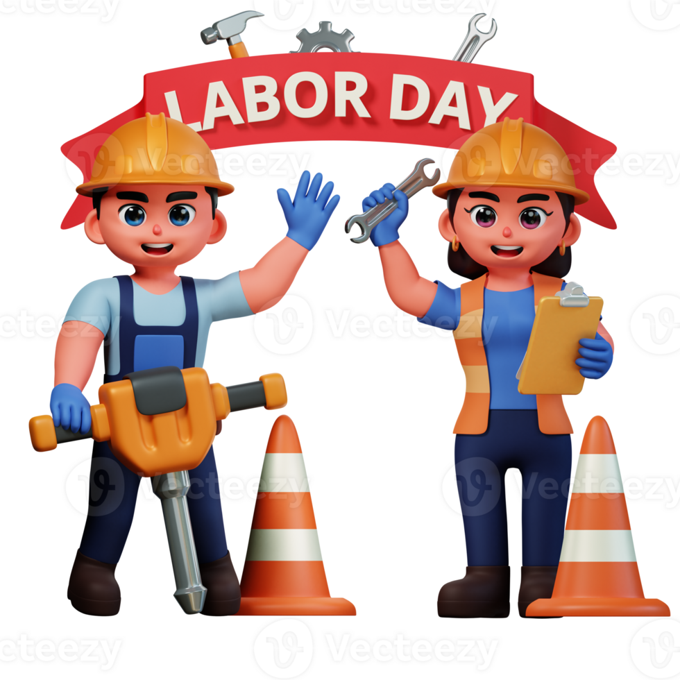 3D Character Illustration Labor Day png
