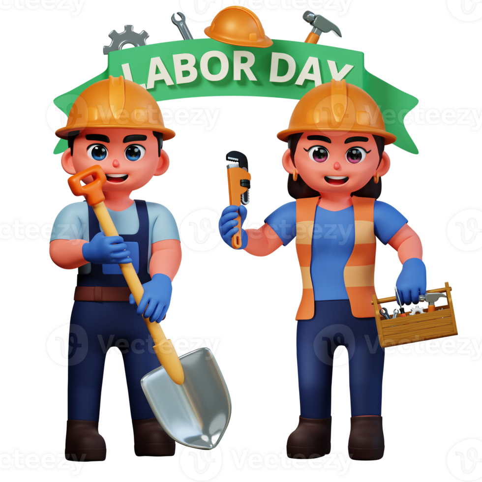 3D Character Illustration Labor Day png