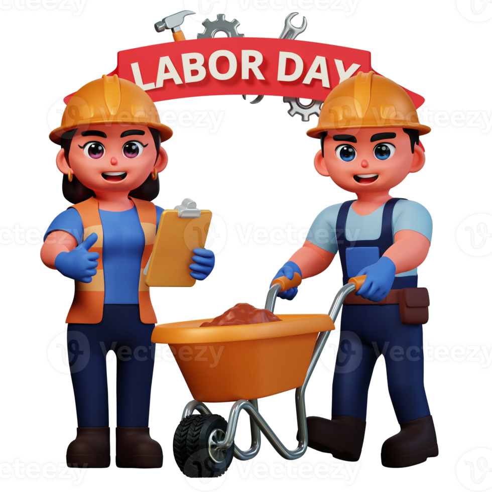 3D Character Illustration Labor Day png