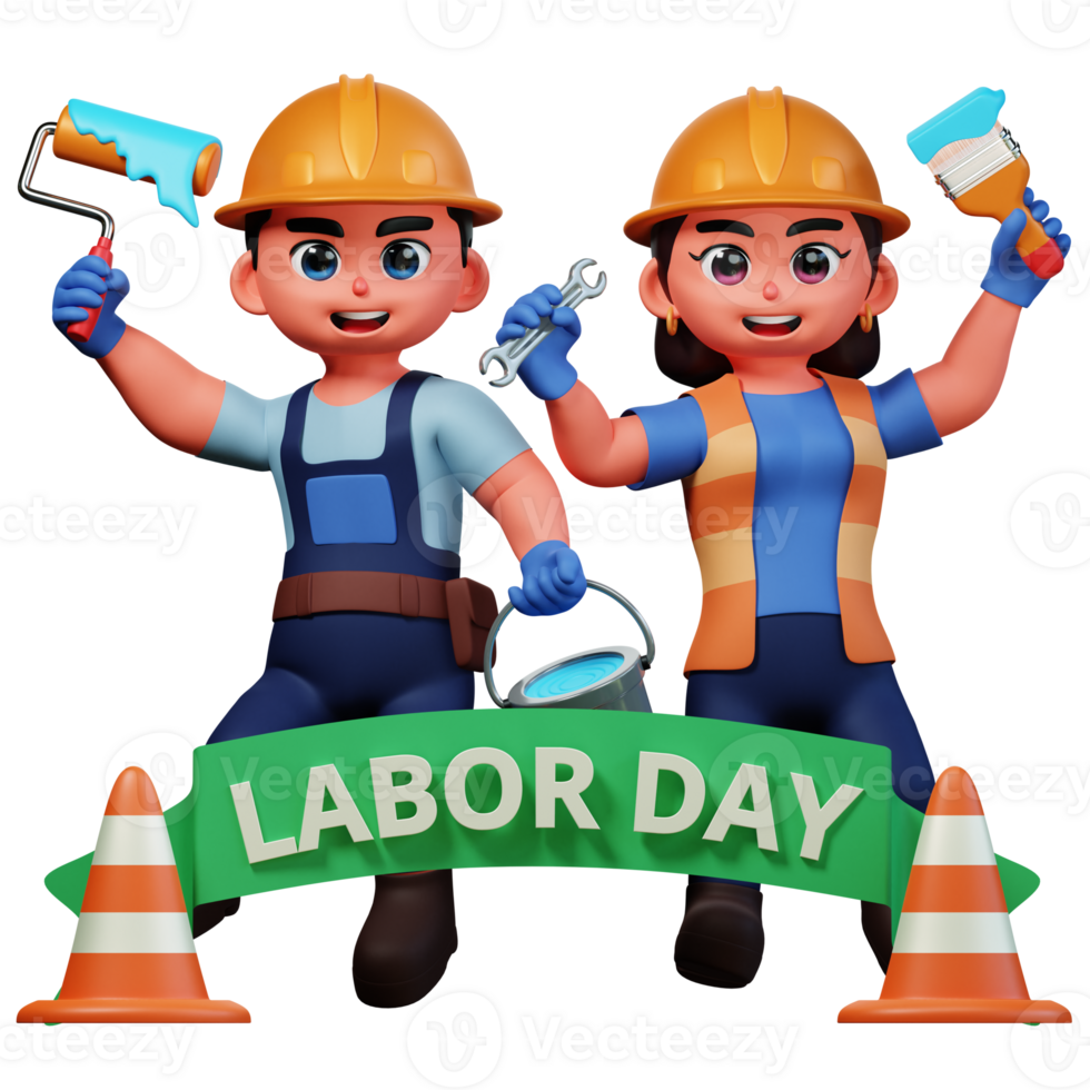 3D Character Illustration Labor Day png