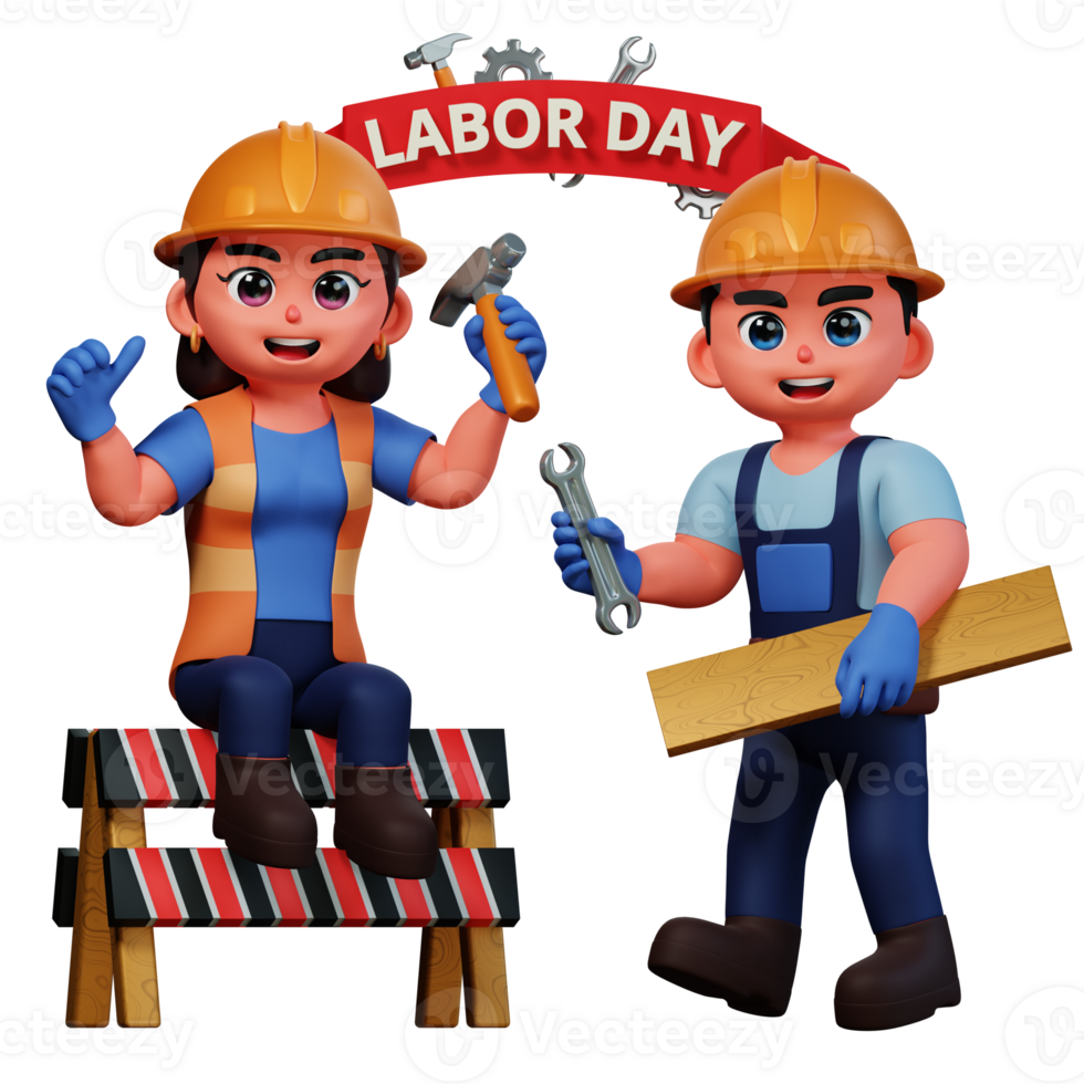 3D Character Illustration Labor Day png