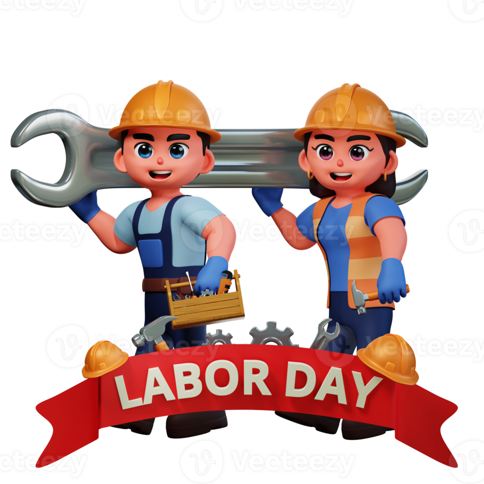 3D Character Illustration Labor Day png