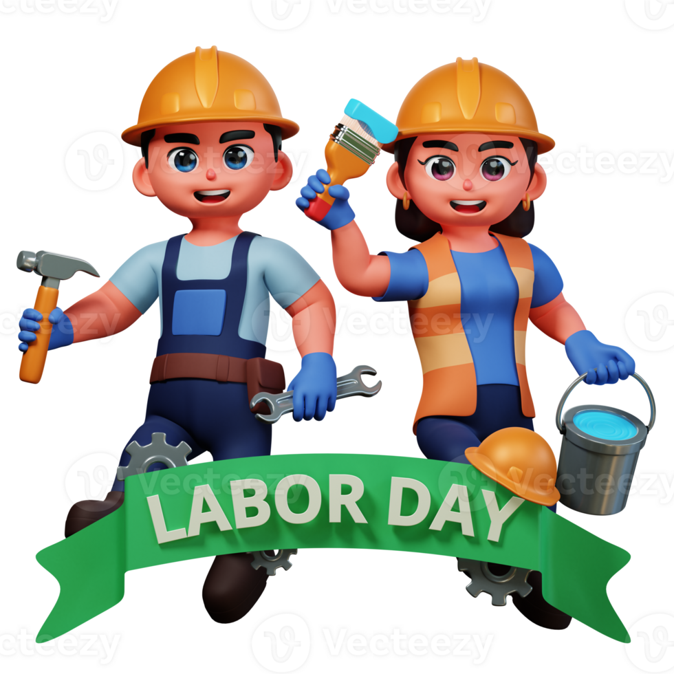 3D Character Illustration Labor Day png