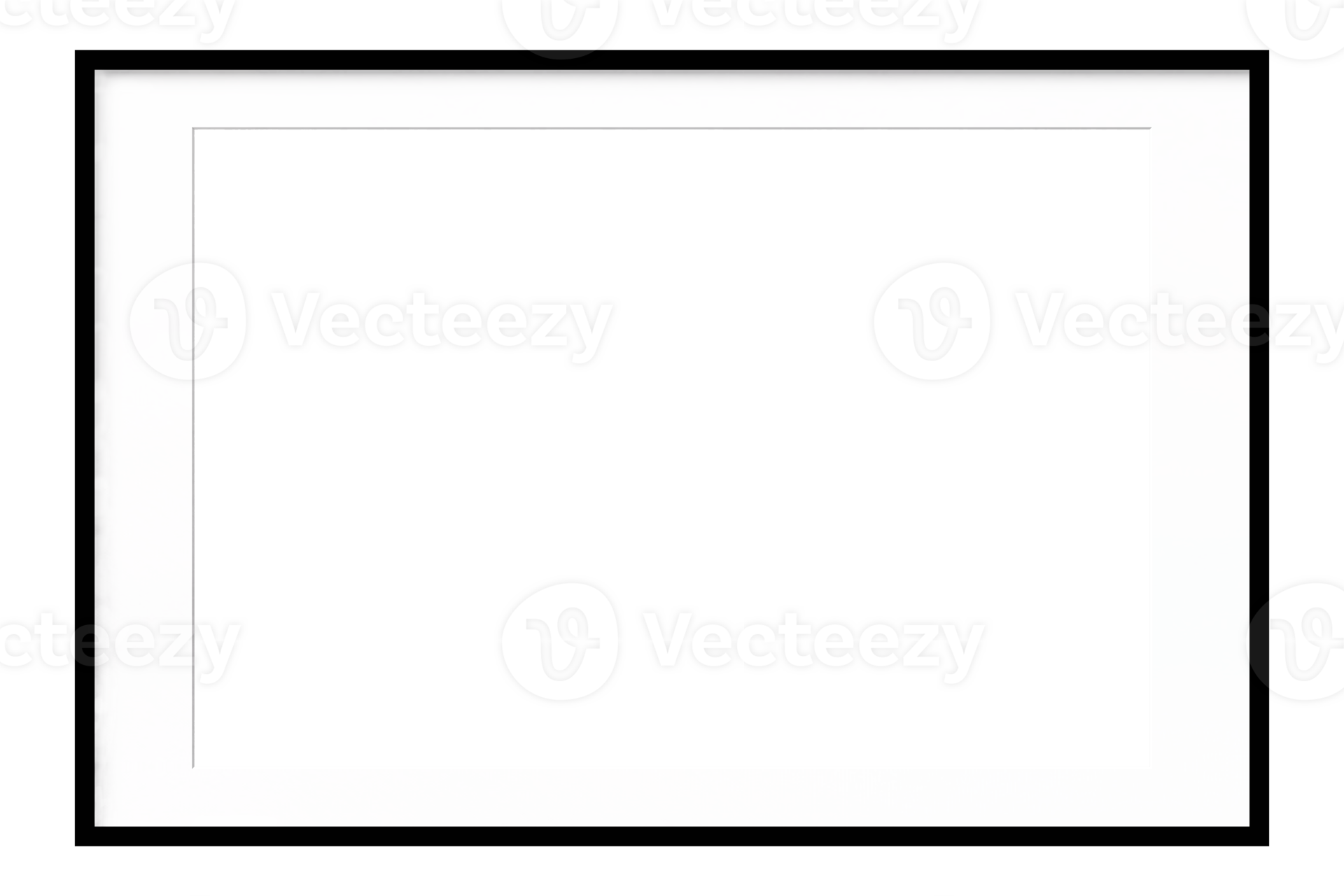 Thin Black Frame With White Mat 28165180 PNG