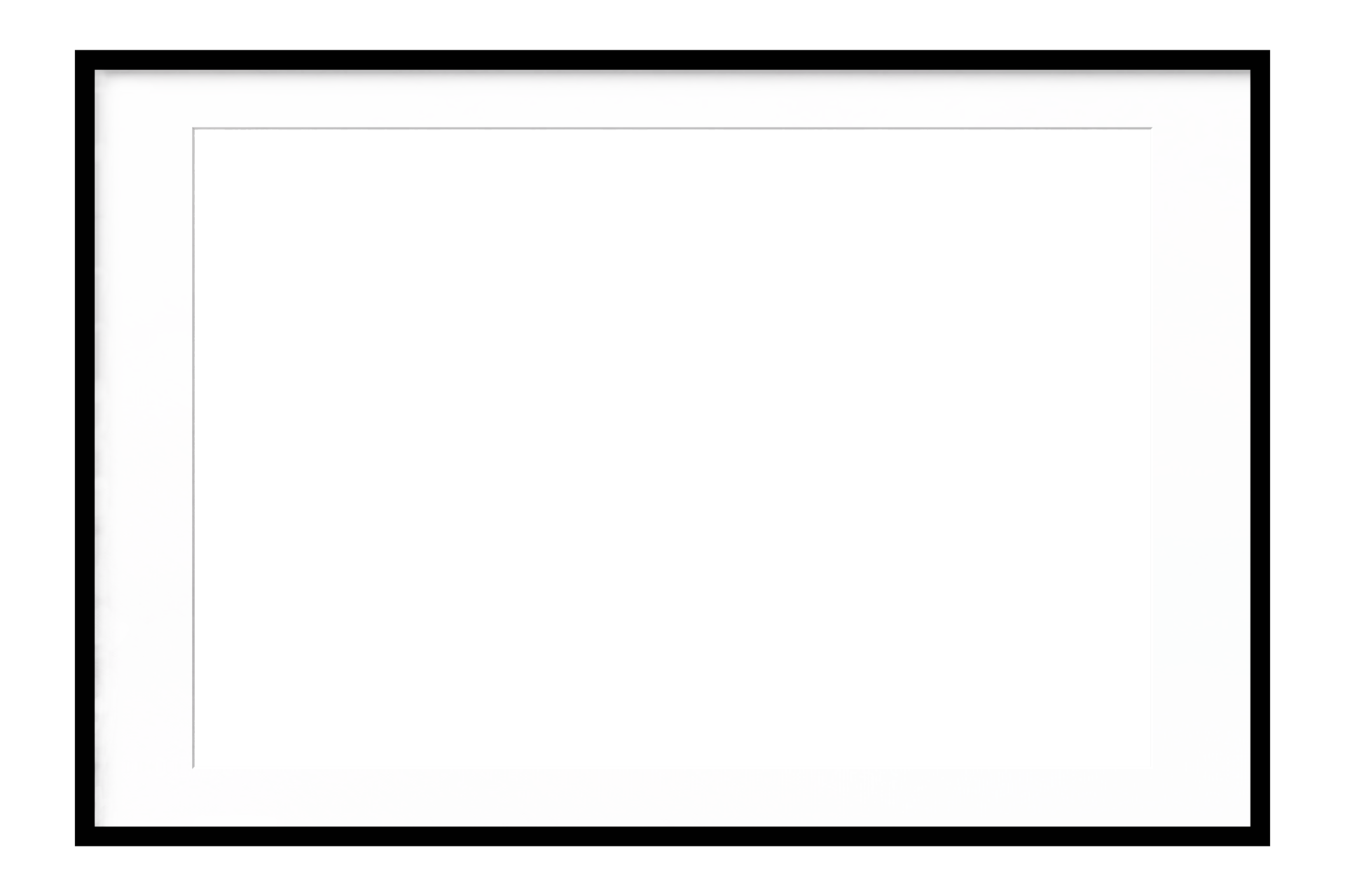 Thin Black Frame With White Mat 28165180 PNG