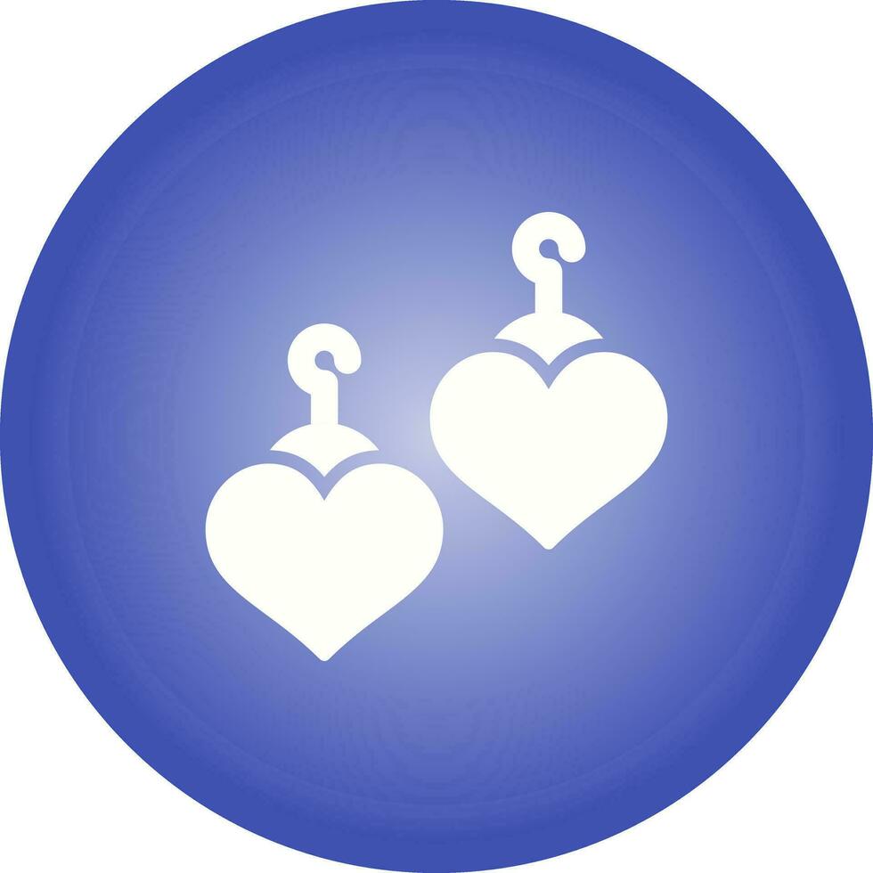 Heart Shaped Earrings Vector Icon