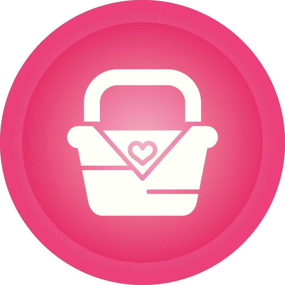 Romantic picnic basket Vector Icon