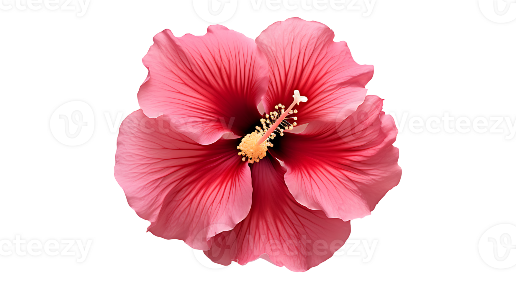 Hibiscus flower isolated on transparent background ai