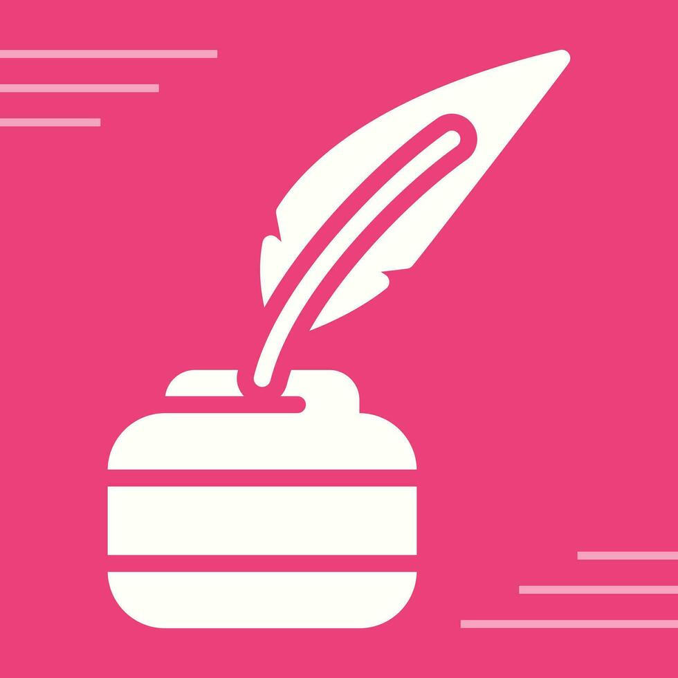 Quill pen with inkwell Vector Icon