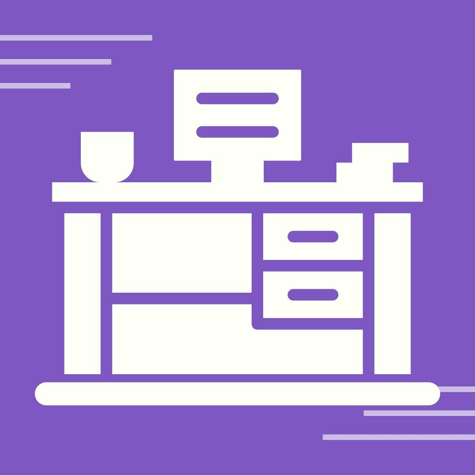 Office Desk Vector Icon