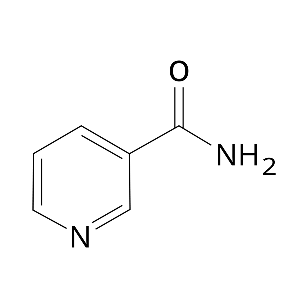 niacinamide structuur. nicotinamide of vitamine b3 structuur png