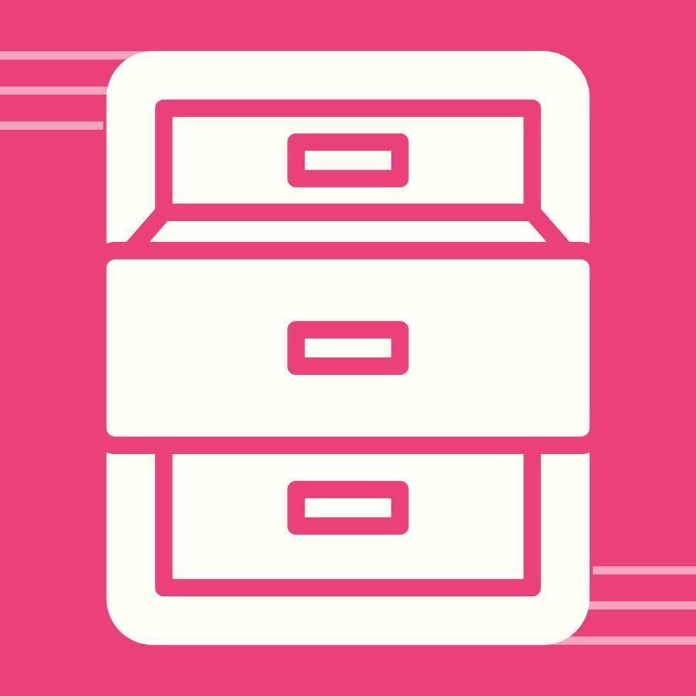 Filing cabinet with open door Vector Icon