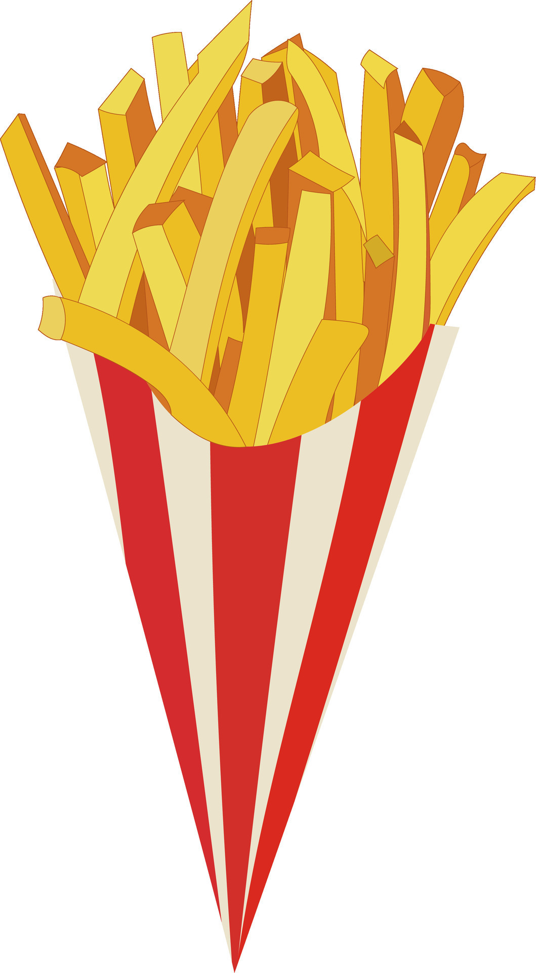 French Fries Set Vector Classic Paper Bag Tasty Fast Food Potato