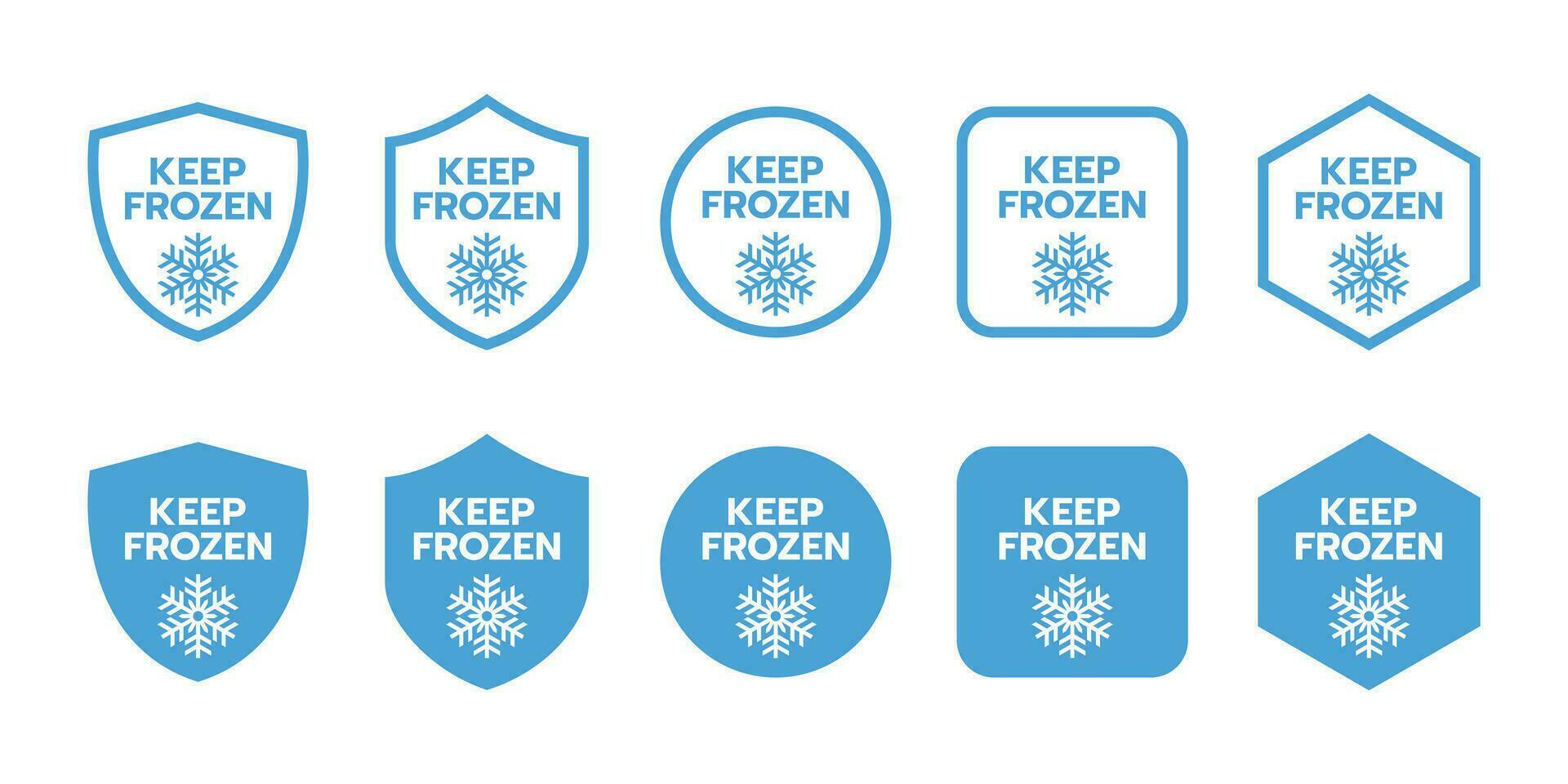 Keep Frozen Vector Sign for Package. Labels for frozen product isolated on white background