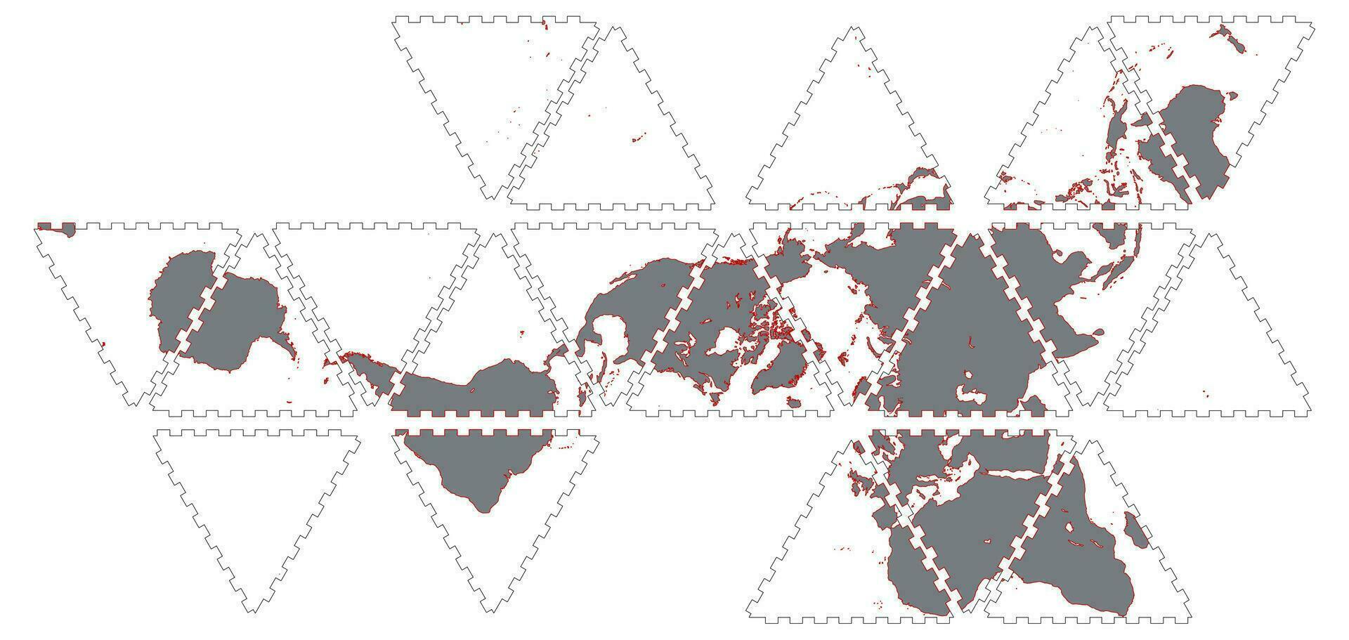 Cnc laser cutting world map sphere No glue Vector illustration