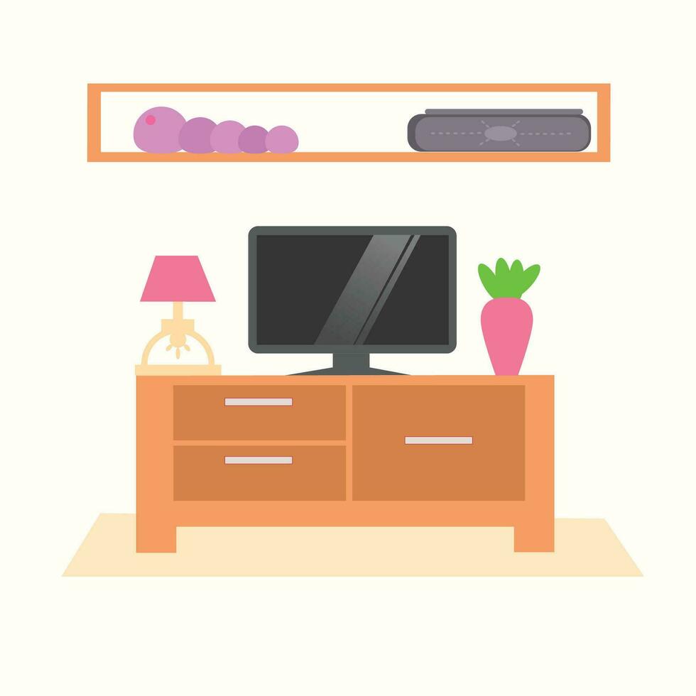 tv table set vector art